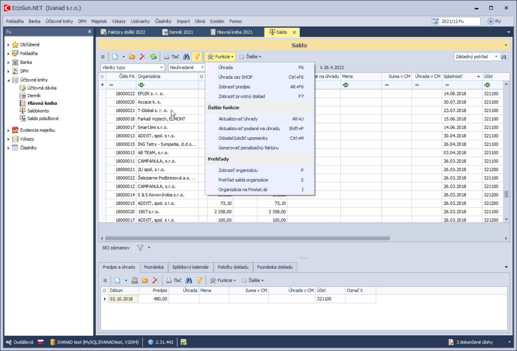 Cash-flow. Jednoduché a podvojné účtovníctvo. účtovný program. ekonomický software.