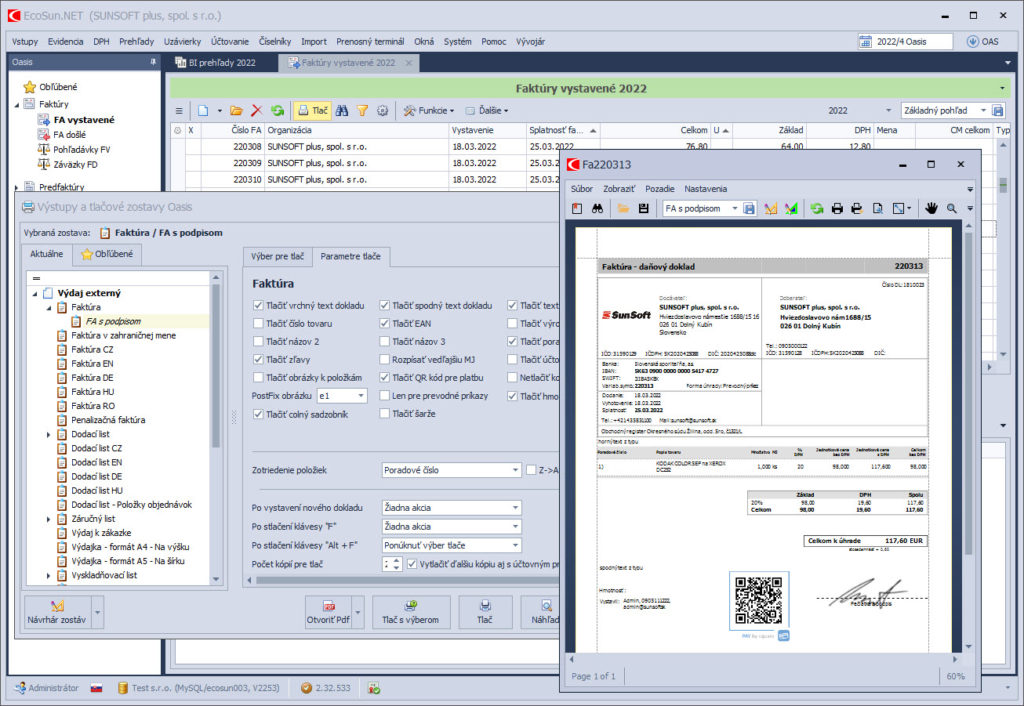 Tlačové zostavy a výstupy