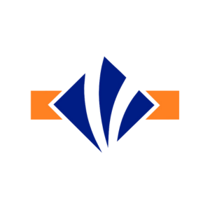 Logo Prima Zdroj - zaujimavy dizajn modrej a oranzovej farby loga